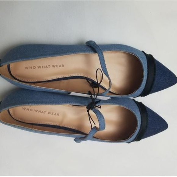 NWT Womens Denim Pointed Flats-7.5/9 - Picture 2 of 2